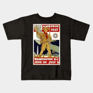 Boy Scout Jamboree 1937 Norman Rockwell Kids T-Shirt